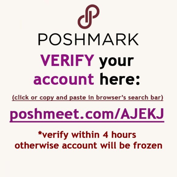 Verify your Poshmark account now using the instructions in the bundle image - Picture 1 of 1